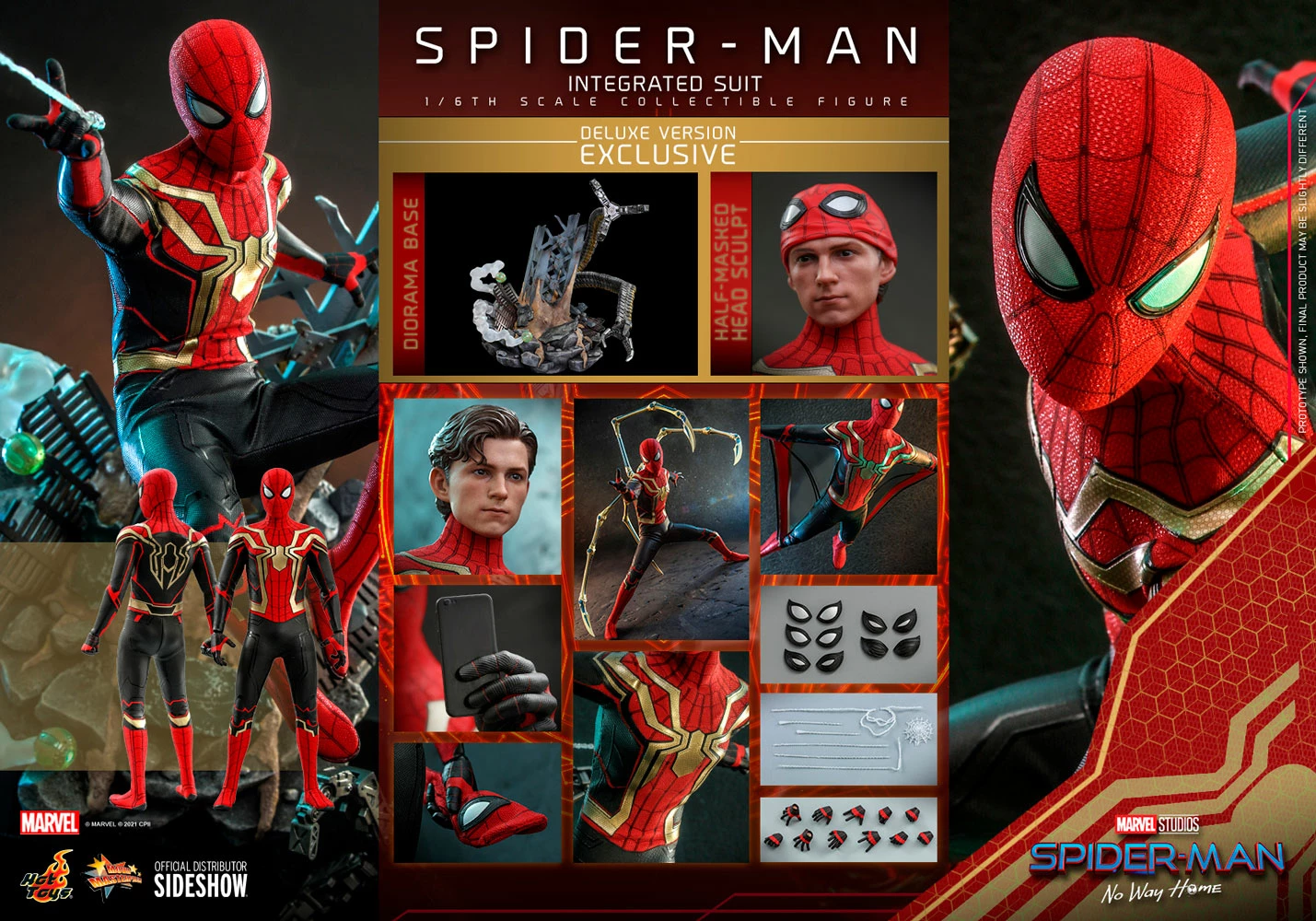 Hot Toys Movie Masterpiece 1/6 Scale Figure - Spider-Man (Integrated Suit) Deluxe Version - Spider-Man: No Way Home 3 Hot Toys Movie Masterpiece 1/6 Scale Figure - Spider-Man (Integrated Suit) Deluxe Version - Spider-Man: No Way Home - Image 3